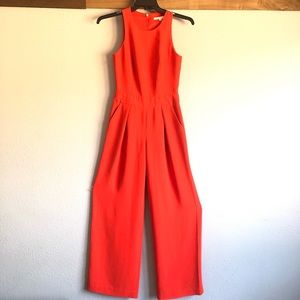 Trina Turk wide leg pant romper red orange size 0